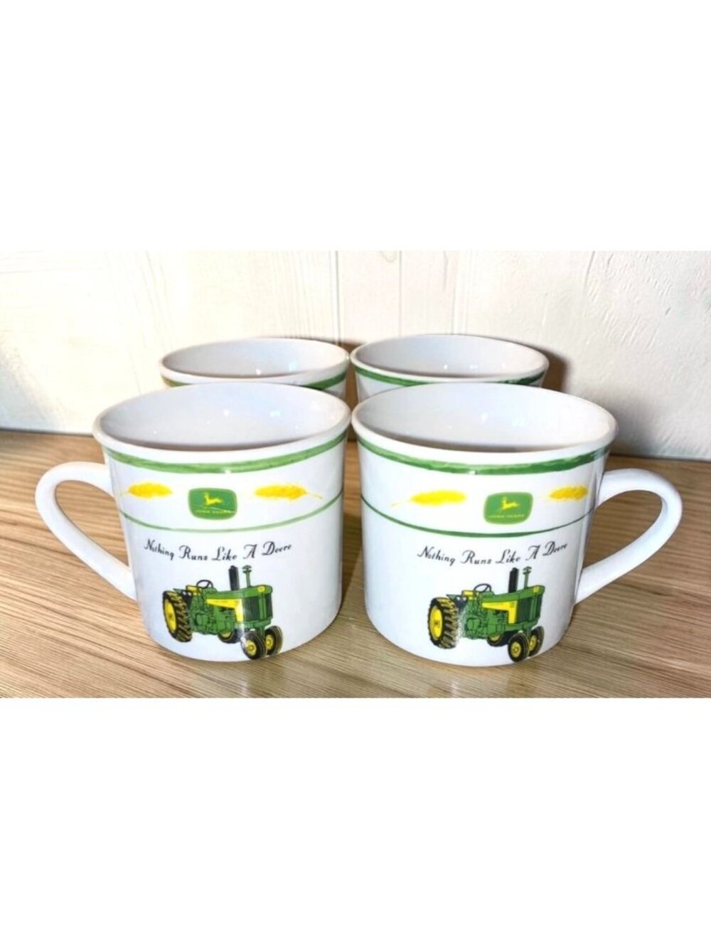 Set Of 4 John Deere Licensed Ceramic Coffee Mugs By Gibson